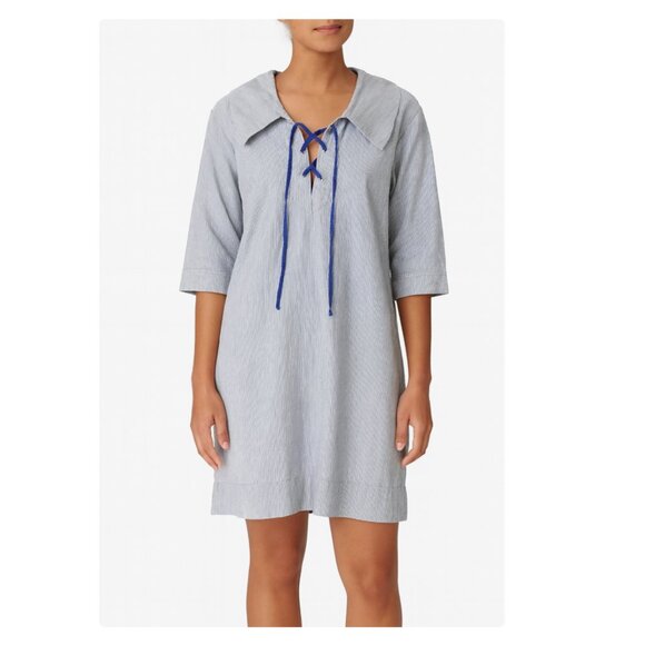 Ralph Lauren Vintage Striped Nautical Lace Up Sailor Dress Size Medium EUC - Picture 1 of 4